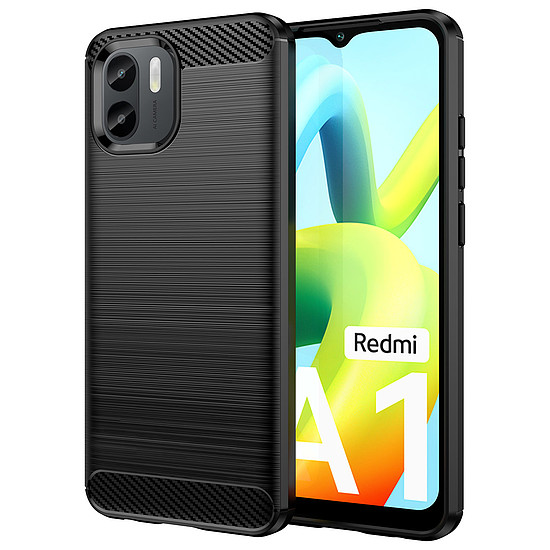 Carbon Case tok Xiaomi Redmi A1 rugalmas szilikon karbon borításhoz fekete