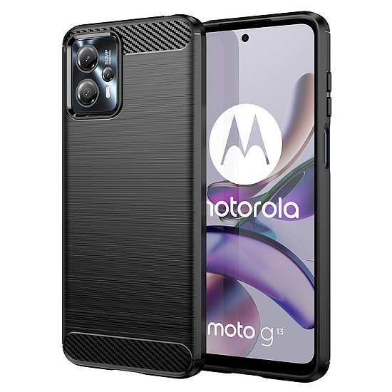 Carbon tok Motorola Moto G13 flexibilis szilikon karbon borítással fekete