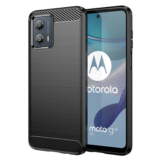 Carbon tok Motorola Moto G53 flexibilis szilikon karbon borítással fekete