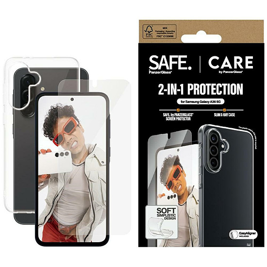 CARE by PanzerGlass Divatos 2in1 tok + üveg Samsung Galaxy A36 5G-hez