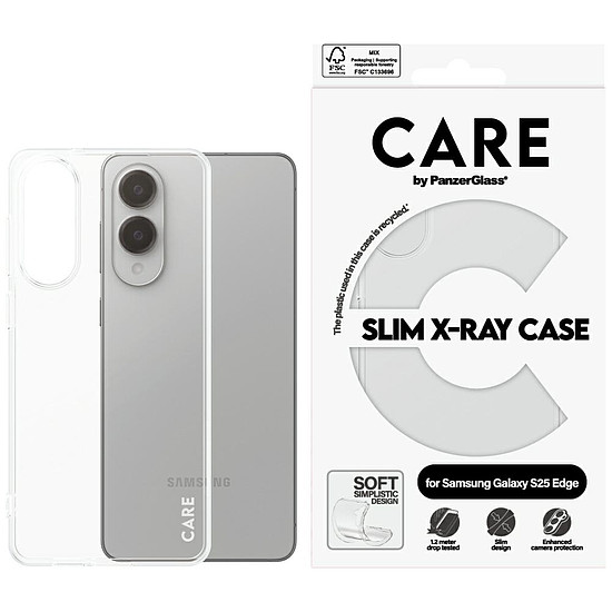 CARE by PanzerGlass divatos röntgentok Samsung Galaxy S25 Edge-hez - átlátszó