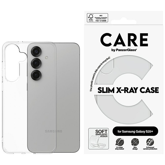 CARE by PanzerGlass divatos röntgentok Samsung Galaxy S25+ készülékhez - átlátszó