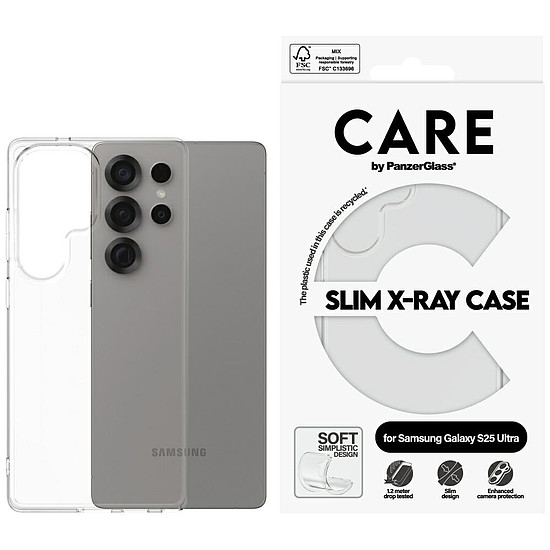 CARE by PanzerGlass divatos röntgentok Samsung Galaxy S25 Ultra készülékhez - átlátszó