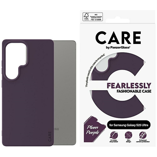 CARE by PanzerGlass divatos tok Samsung Galaxy S25 Ultra készülékhez, lila (188250)