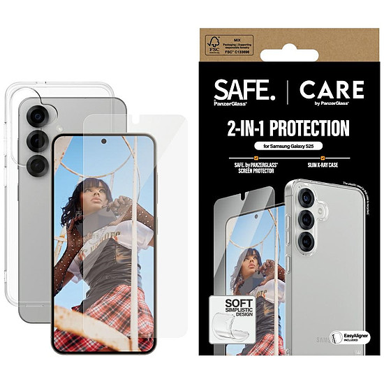 CARE by PanzerGlass Fashion 2in1 tok + üvegvédő szett Samsung Galaxy S25 készülékhez