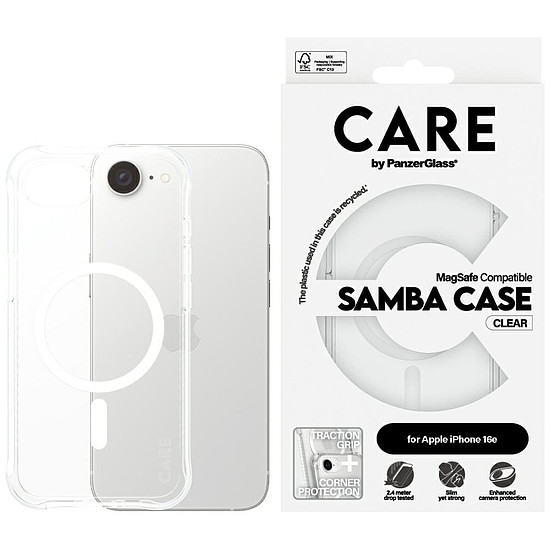 CARE by PanzerGlass Fashion MagSafe iPhone 16e tok - átlátszó