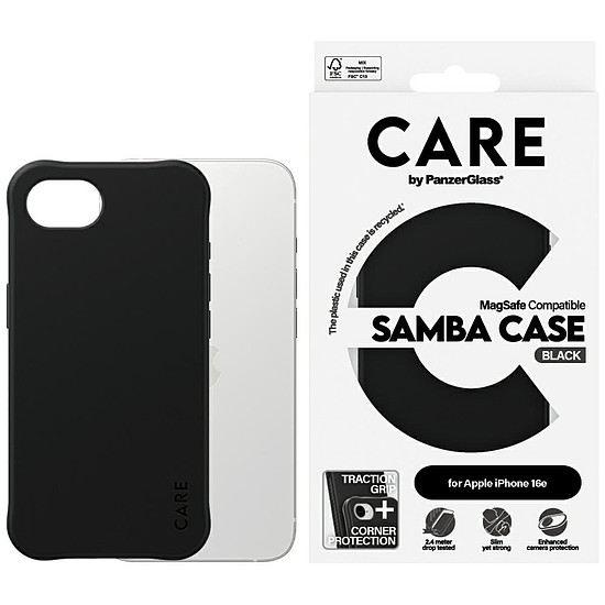 CARE by PanzerGlass Fashion MagSafe iPhone 16e tok - fekete