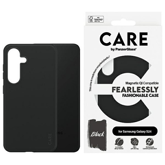 CARE by PanzerGlass Fashion QI tok Samsung Galaxy S24 készülékhez - fekete