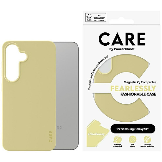 CARE by PanzerGlass Fashion QI tok Samsung Galaxy S25-höz - lila (188254)
