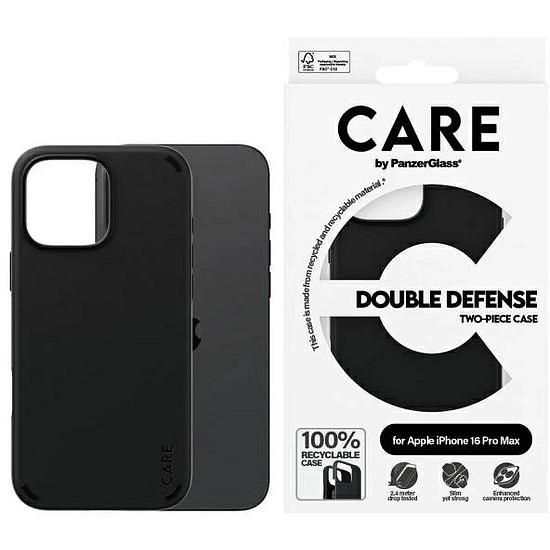 CARE by PanzerGlass Feature Dupla védőtok iPhone 16 Pro készülékhez - fekete
