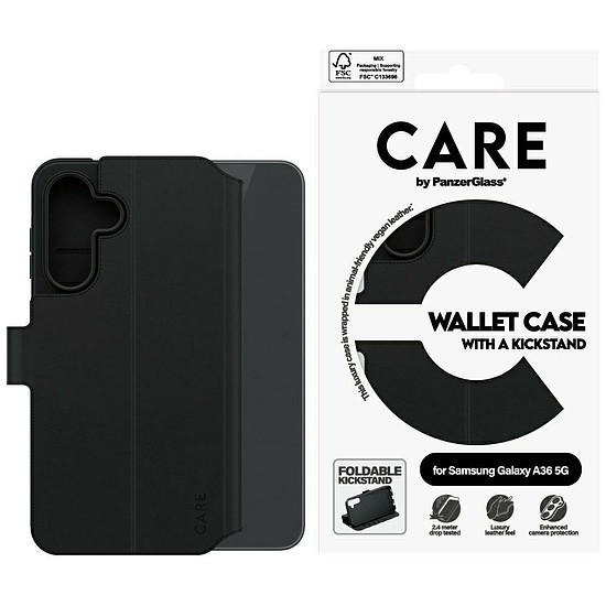 CARE by PanzerGlass Feature pénztárca tok Samsung Galaxy A36 5G-hez - fekete