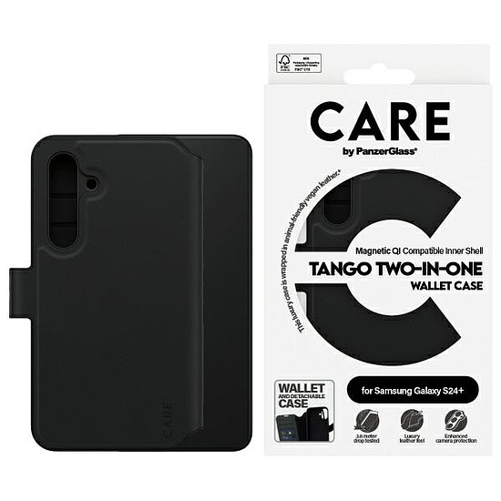 CARE by PanzerGlass Feature Tango 2in1 pénztárca tok Samsung Galaxy S24+ készülékhez - fekete