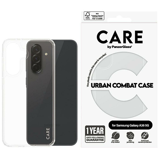 CARE by PanzerGlass Flagship Urban Combat tok Samsung Galaxy A36 5G-hez - átlátszó