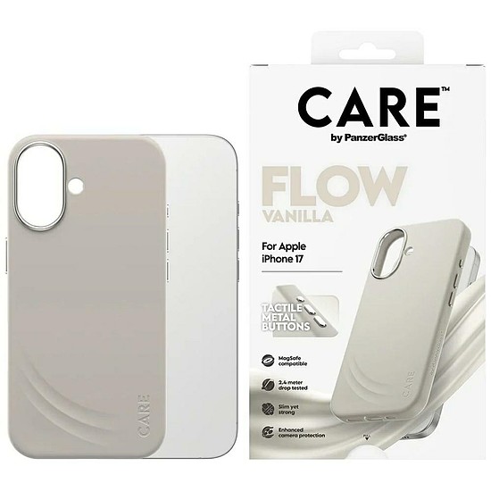 CARE by PanzerGlass FLOW MagSafe tok iPhone 17-hez - bézs