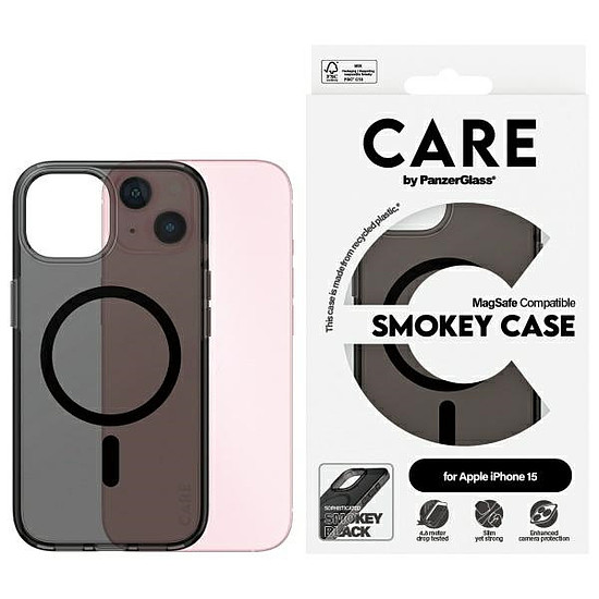 Care PanzerGlass MagSafe Flagship tok iPhone 15-höz - fekete