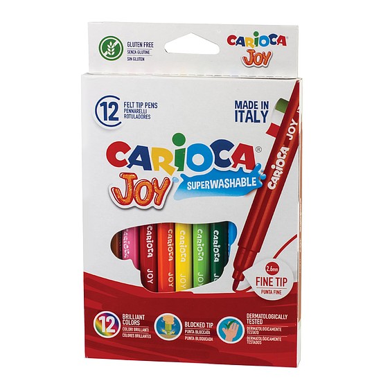 Carioca Joy filctoll vízbázisú tintával, kimosható 6mm 12 db-os 40614