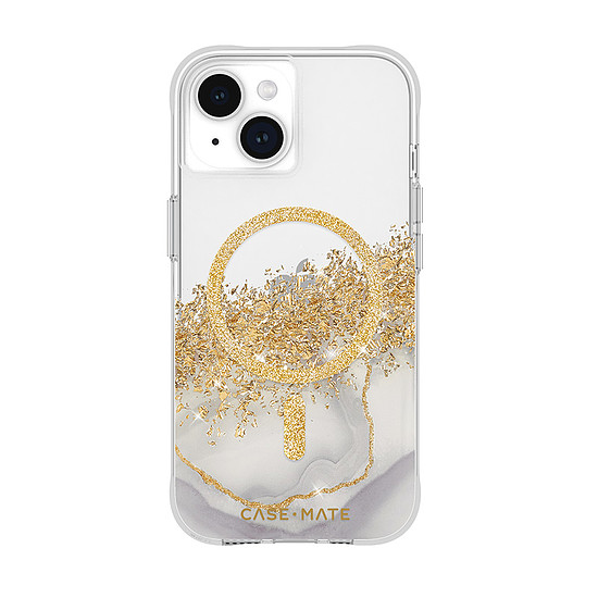 Case-Mate Karat MagSafe - Arannyal márvány díszített tok iPhone 15 / iPhone 14 / iPhone 13 készülékekhez (CM051386)