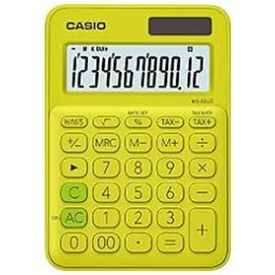 Casio MS-20 UC trendy colours számológép asztali 12 számjegy citromsárga