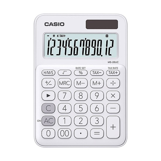 Casio MS-20 UC trendy colours számológép asztali 12 számjegy fehér