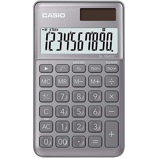 Casio SL 1000 SC GY számológép asztali 10 számjegy szürke