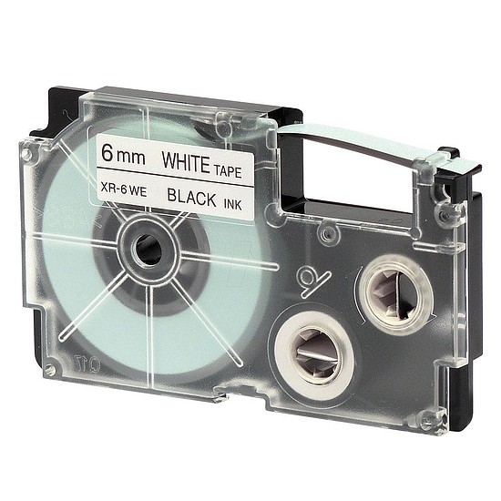 Casio XR-6 WE1 feliratozószalag 6mm x 8m fehér - fekete