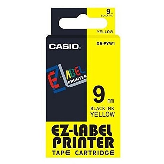 Casio XR-9 YW1 feliratozószalag 9mm x 8m sárga - fekete