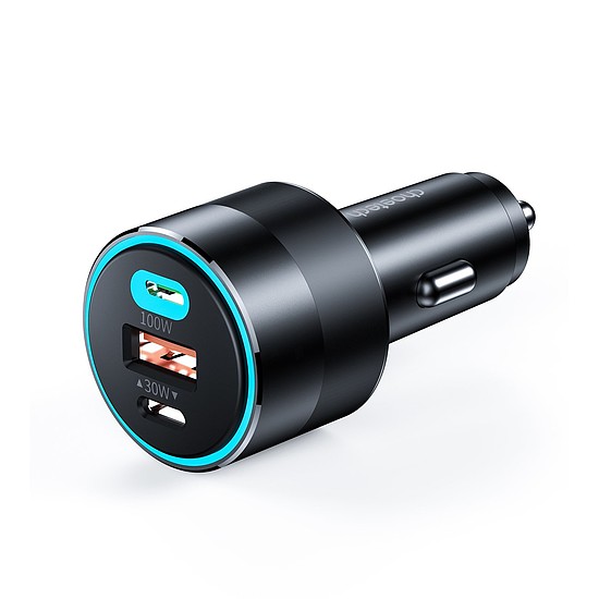 Choetech autós gyorstöltő 130W 2xUSB-C + USB-A fekete (TC0011)