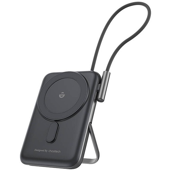 Choetech B735 mágneses powerbank 10000mAh 20W PD + USB-C kábel fekete (B735 Black)