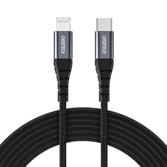 Choetech IP0039 USB-C / Lightning MFi kábel, 1,2 m hosszú - fekete