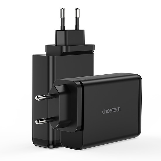 Choetech töltő GaN 140W 4 port (2x USB C, 2x USB) fekete (PD6005)