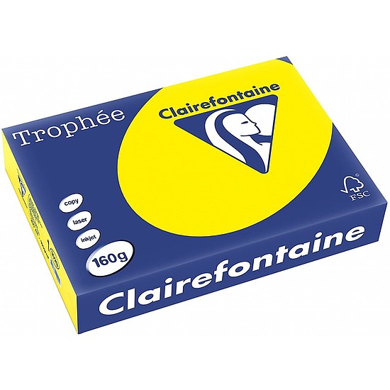 Clairefontaine Trophée A4 160gr. intenzív sárga 1029 színes fénymásolópapír 250 ív / csomag