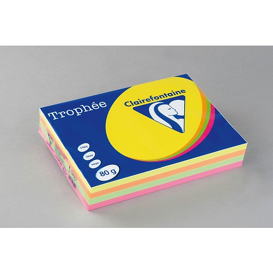 Clairefontaine Trophée A4 80gr. neon mix 1705 színes fénymásolópapír 4x125 ív / csomag