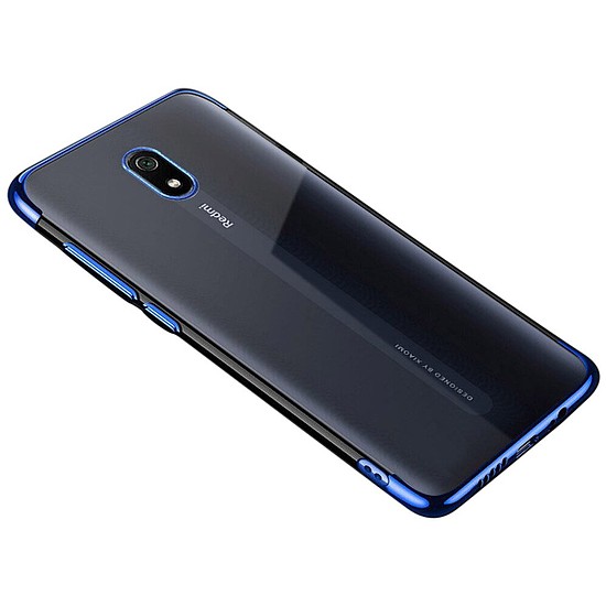 Clear Color Case Gel TPU Galvanizáló keret Cover Xiaomi Redmi 8A kék