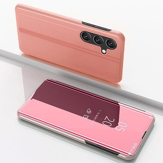 Clear View tok Samsung Galaxy A16 / A16 5G flip tokhoz - rózsaszín