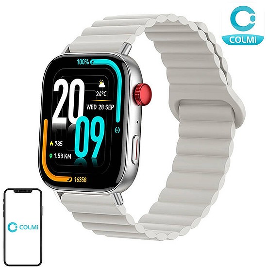 Colmi C8 Max okosóra mágneses szíjjal ezüst (C8 Max Silver Mag)