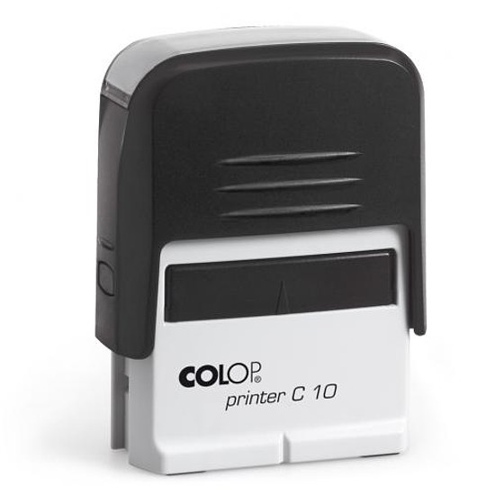 Colop Printer C 10 szövegbélyegző önfestékező átlátszó ház fekete párnával 10x27 mm