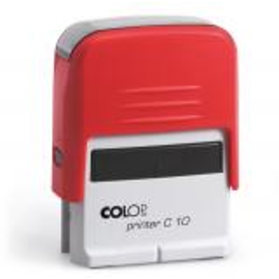 Colop Printer C 10 szövegbélyegző önfestékező piros ház fekete párnával 10x27 mm