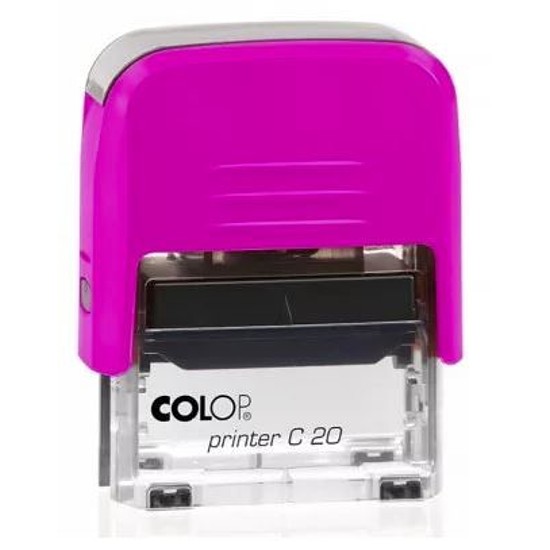 Colop Printer C 20 szövegbélyegző önfestékező neon pink ház fekete párnával 14x38 mm védőtalppal