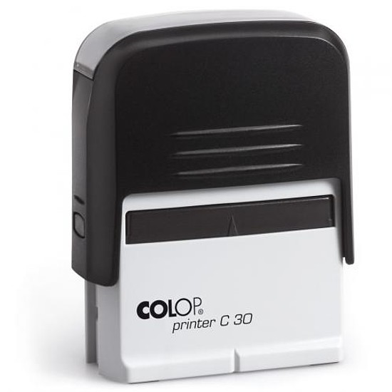 Colop Printer C 30 szövegbélyegző önfestékező átlátszó ház fekete párnával 18x47 mm