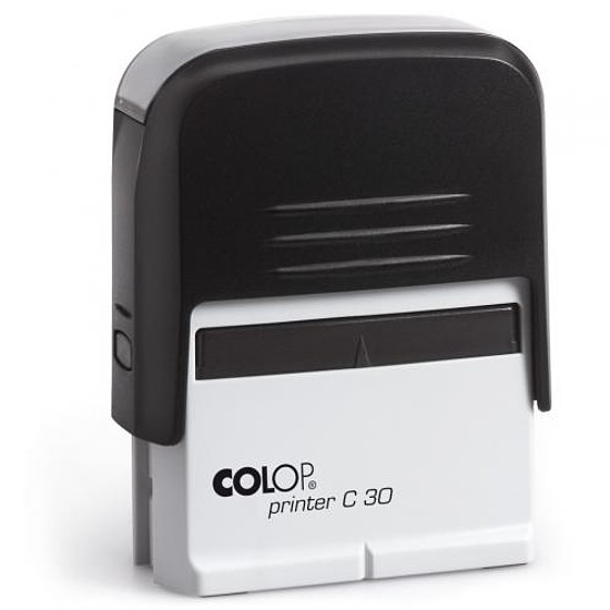 Colop Printer C 30 szövegbélyegző önfestékező fekete/átlátszó ház fekete párnával 18x47 mm