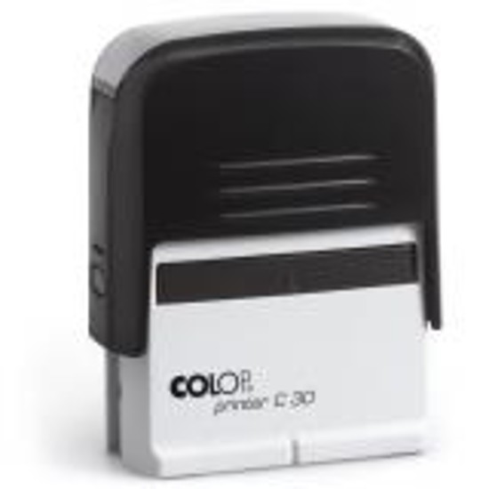 Colop Printer C 30 szövegbélyegző önfestékező átlátszó ház kék párnával 18x47 mm