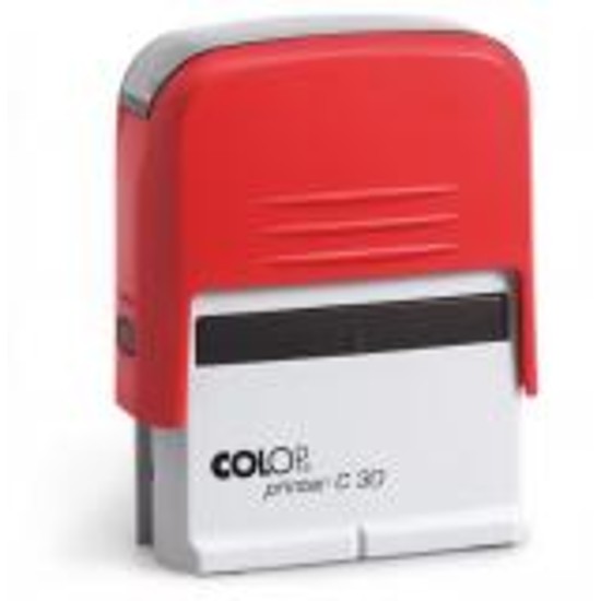 Colop Printer C 30 szövegbélyegző önfestékező piros ház fekete párnával 18x47 mm