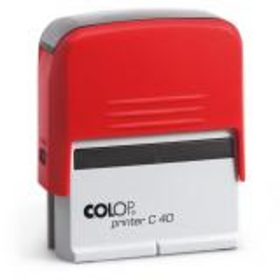 Colop Printer C 40 szövegbélyegző önfestékező piros ház fekete párnával 23x59 mm