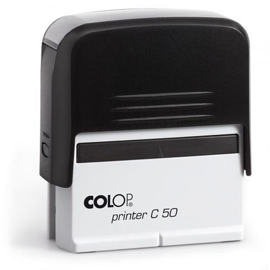 Colop Printer C 50 szövegbélyegző önfestékező átlátszó ház fekete párnával 30x69 mm