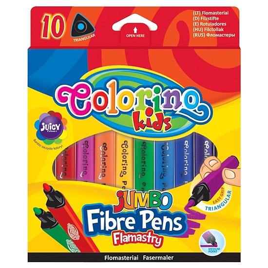 Colorino Filctoll készlet JUMBO, háromszögű, 10 szín