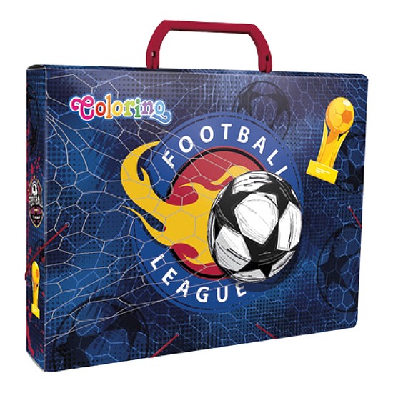 Colorino Füzetbox Futball, A4, PP, fogantyúval és gumiszalaggal