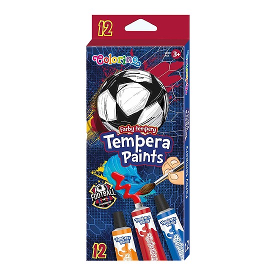 Colorino Tempera, Futball tubusos, 12 ml, 12 szín