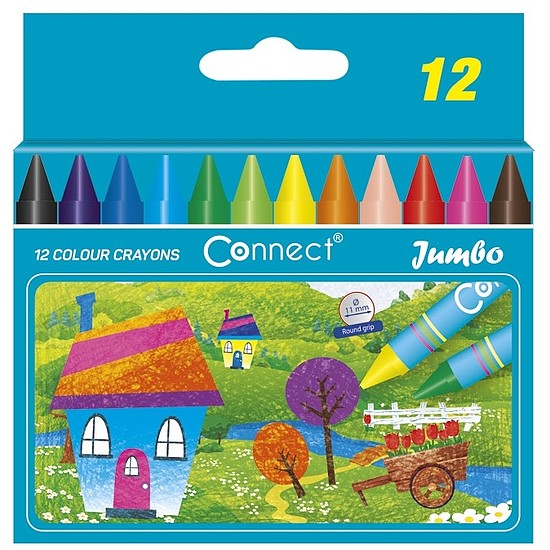 Connect Jumbo Zsírkréta készlet, 12 szín