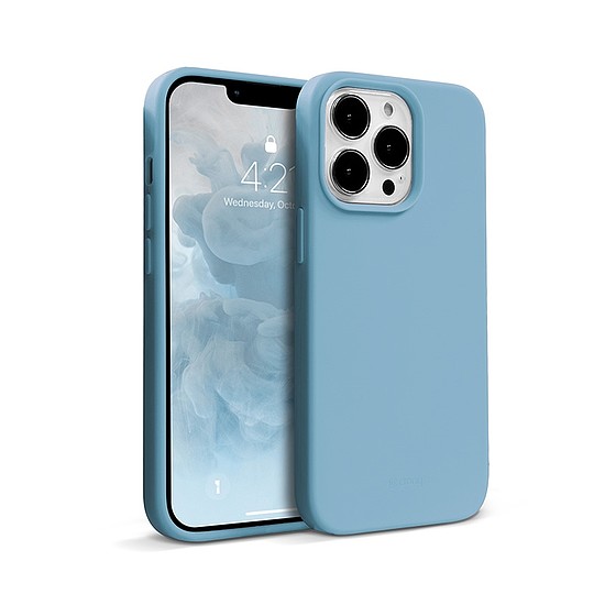 Crong Color Cover folyékony szilikon tok iPhone 13 Pro Max készülékhez égkék (CRG-COLR-IP1367-LBLU)