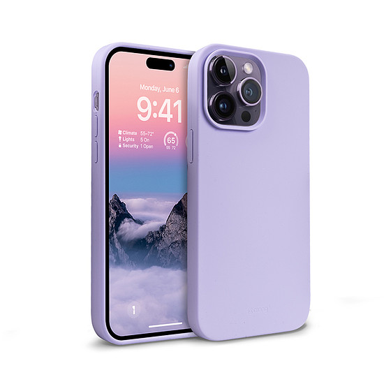 Crong Color Cover folyékony szilikon tok iPhone 14 Pro Max készülékhez lila (CRG-COLR-IP1467P-PRP)